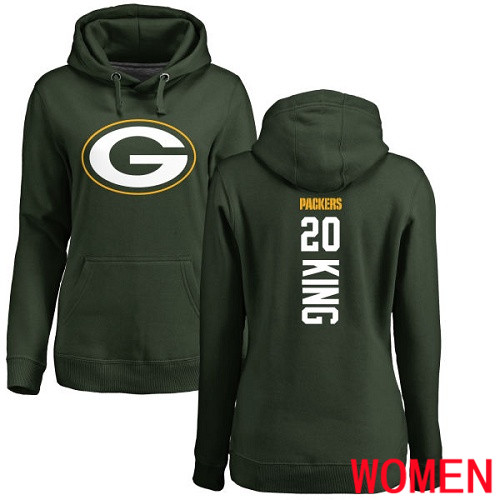 Green Bay Packers Green Women #20 King Kevin Backer Nike NFL Pullover Hoodie Sweatshirts